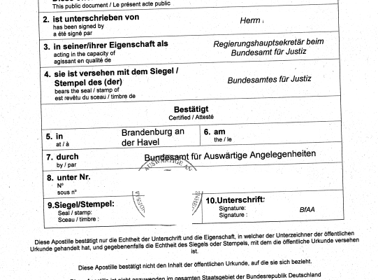 Die Apostille und ihre Übersetzung
