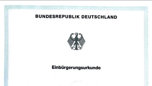 Bild einer Einbürgerungsurkunde aus Deutschland