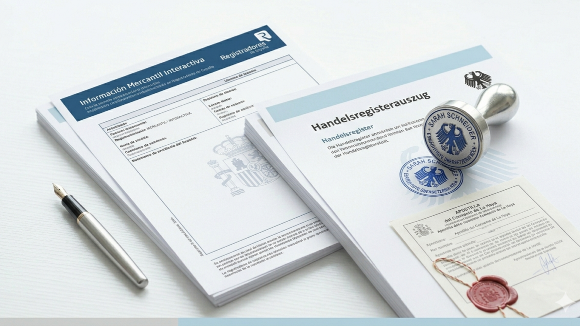 Traducción de extractos del registro mercantil español <> alemán