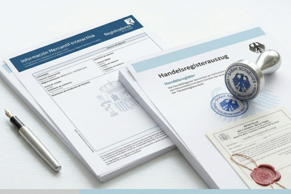 Traducción de extractos del registro mercantil español <> alemán