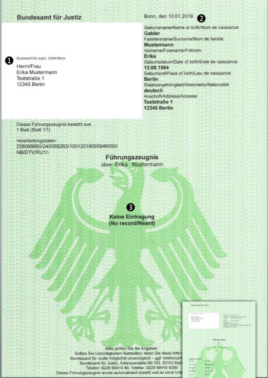 Certificcado de antecedentes penales alemán